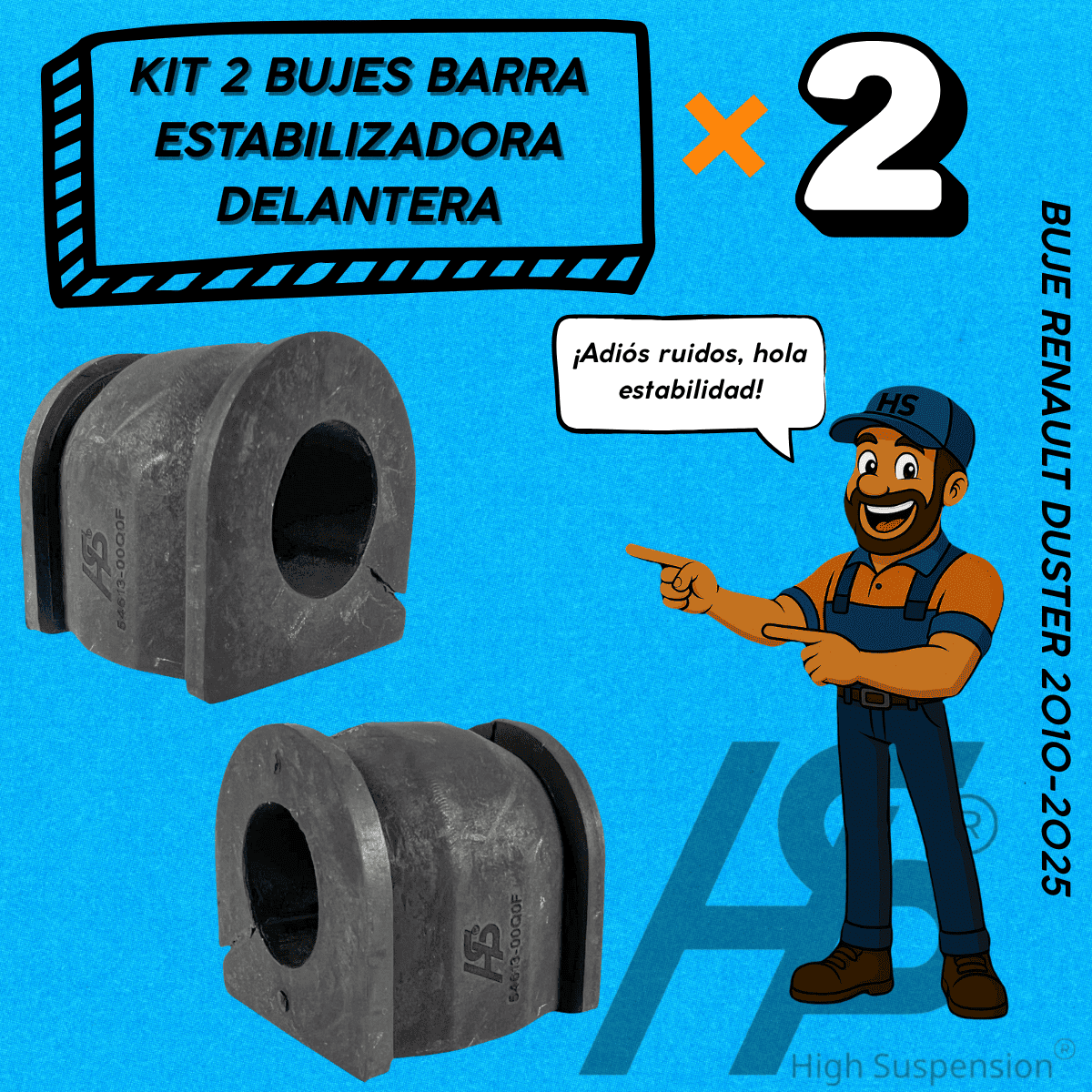 Kit 2 Bujes Barra Estabilizadora Delantera Renault Duster 2013-2025