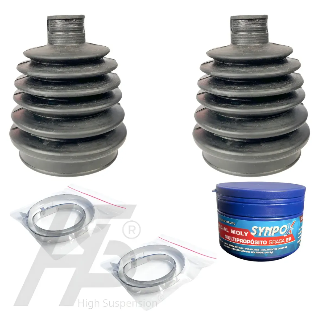 Kit De Fuelles Para Cremallera De Dirección – Honda Odyssey, 2 Botas Y 4 Abrazaderas Metálicas
